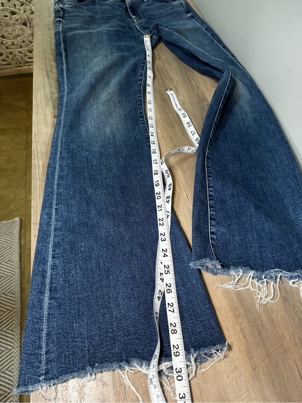 MOTHER Dark Blue High-Rise Flare Jeans - Picture 8 of 8